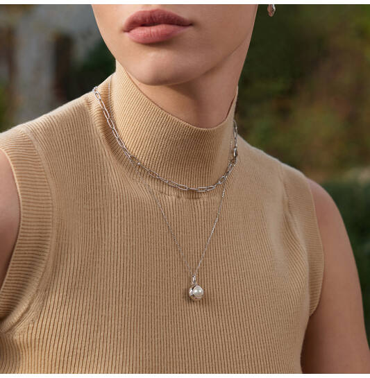  Modern Muse - Ketten mit Anhänger - Silber / Rhodiniert - Perle - 46-50 cm